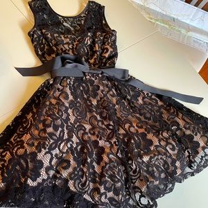 Lace knee length dress